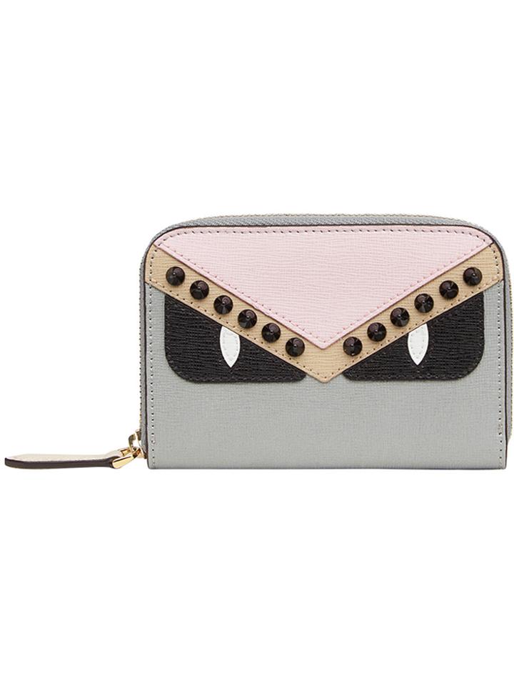 Fendi Embellished Mini Wallet - Grey