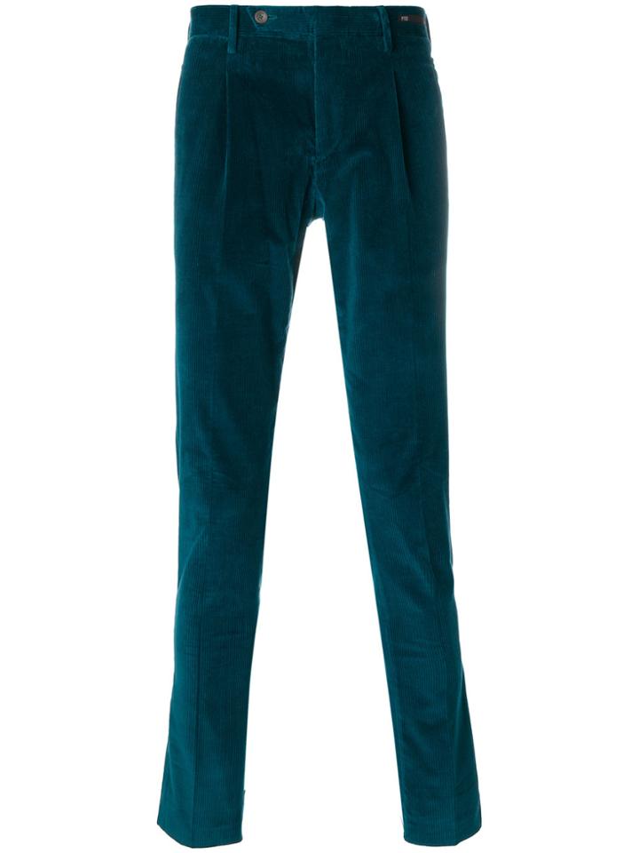Pt01 Corduroy Slim Chinos - Blue