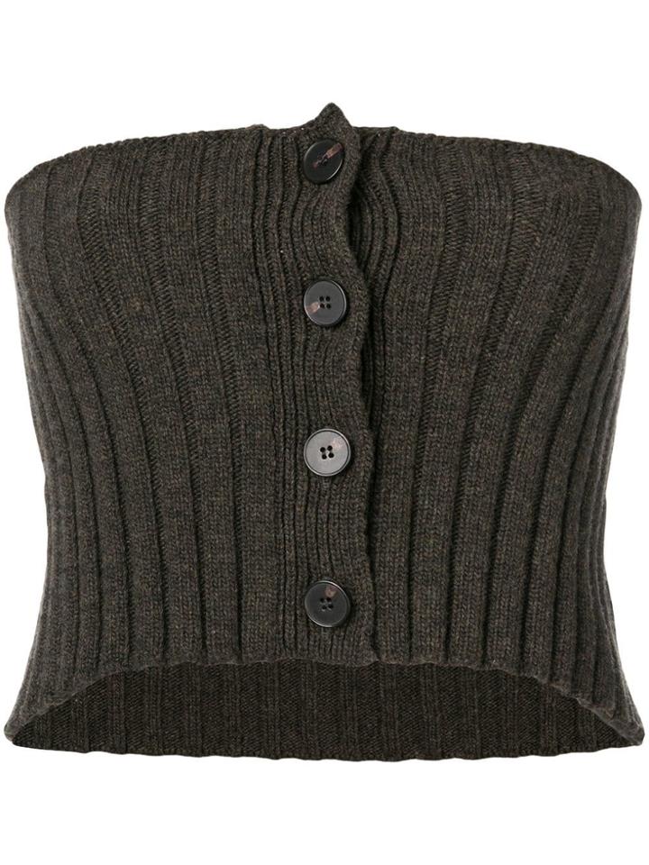 Ports 1961 Strapless Knitted Top - Brown
