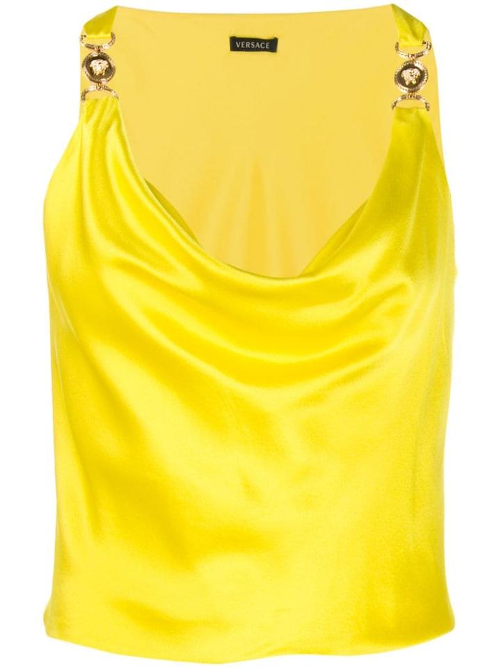 Versace Medusa Cowl Neck Vest - Yellow