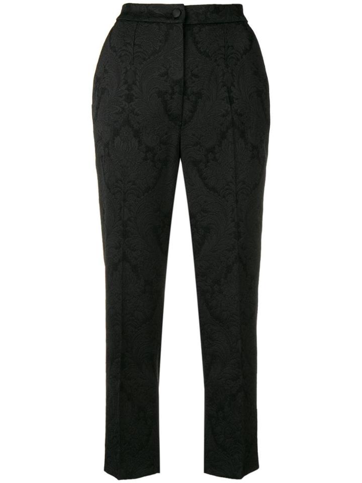 Dolce & Gabbana Jacquard Lace Effect Trousers - Black