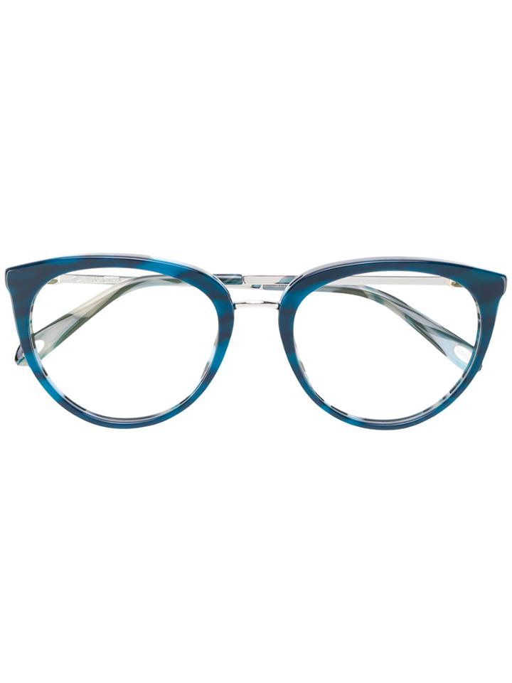 Tiffany & Co. Round Patterned Glasses - Blue