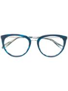 Tiffany & Co. Round Patterned Glasses - Blue