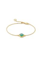 Monica Vinader Gp Siren Fine Chain Green Onyx Bracelet - Gold