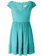 Red Valentino - Pleated Dress - Women - Silk/polyester - 42, Blue, Silk/polyester