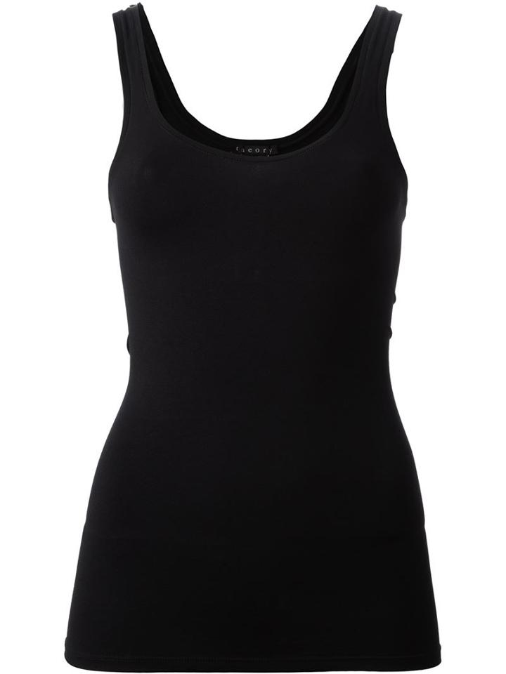 Theory Scoop Neck Tank, Women's, Black, Nylon/spandex/elastane