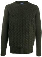 Drumohr Crew-neck Cable Knit Sweater - Green