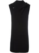 Rick Owens Sleeveless Knit Hoodie, Men's, Size: Large, Black, Nylon/cashmere/wool
