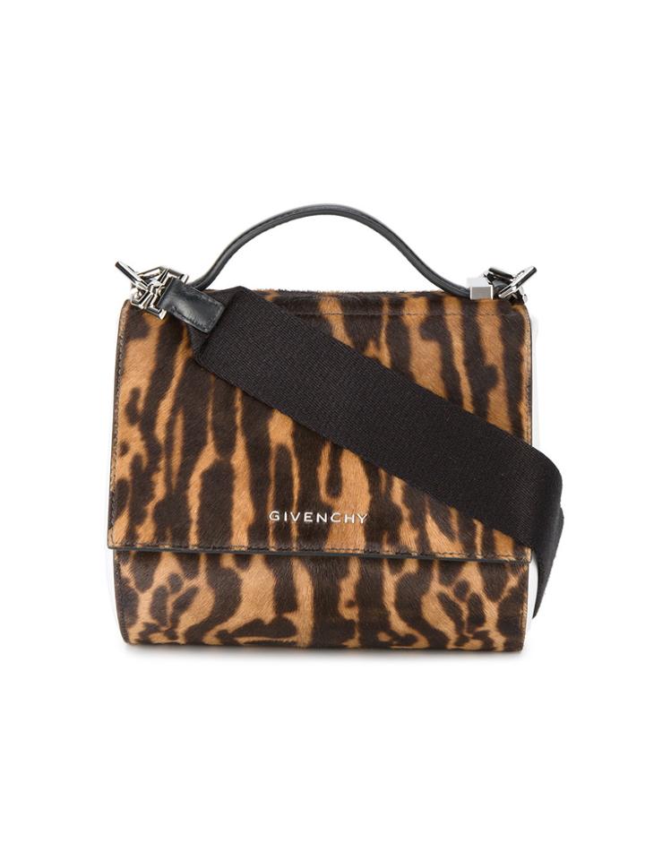 Givenchy Mini Leopard Print Pandora Box Bag - Brown