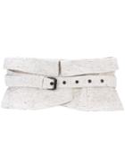 Isabel Marant - Wide Waist Belt - Women - Cotton - 65, Grey, Cotton
