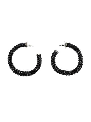Michael Schmidt Mesh Hoop Earrings, Women's, Black