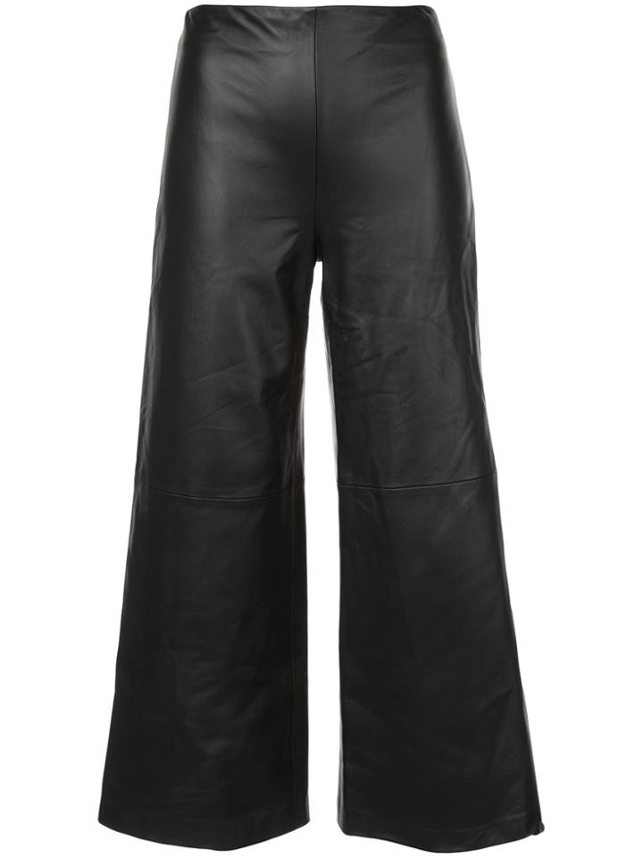 Adam Lippes Cropped Wide-leg Trousers - Black