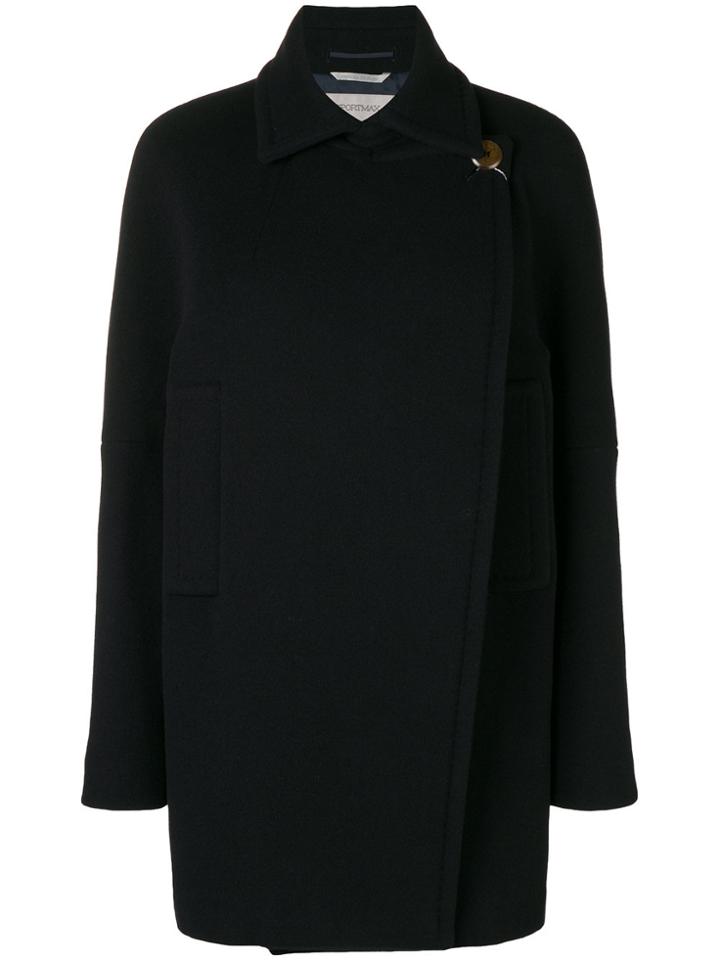 Sportmax Off-centre Button Coat - Blue