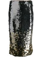 Pinko Straight Gradient Disc Skirt - Silver