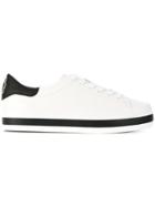 Alice+olivia Two-tone Lace Up Sneakers - White