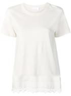P.a.r.o.s.h. Lace Hem T-shirt - White