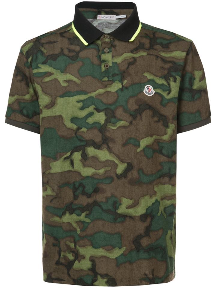 Moncler Camouflage Polo Shirt - Green