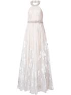 Badgley Mischka Foil Butterfly Evening Gown