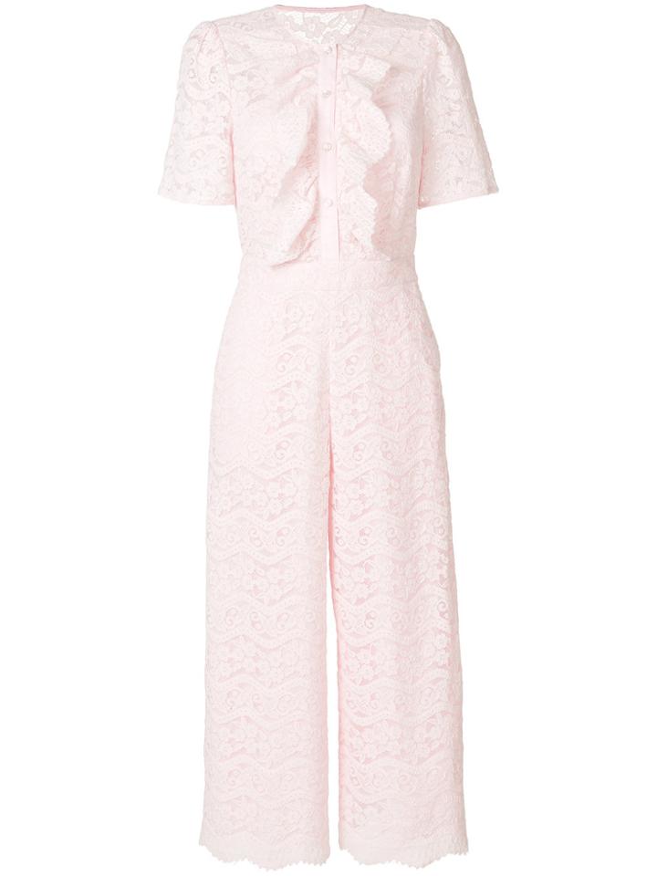 Temperley London Lunar Lace-detail Jumpsuit - Pink & Purple