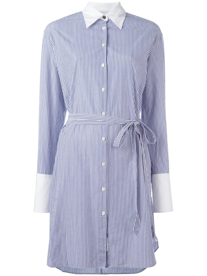 Rag & Bone Striped Shirt Dress - White