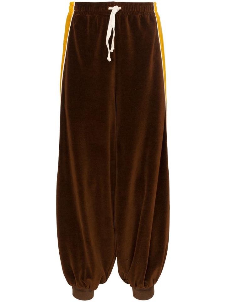 Gucci Sultan Baggy Velvet Track Pants - Brown