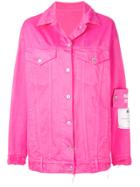 Msgm Oversized Denim Jacket - Pink & Purple