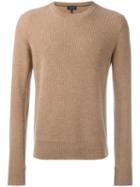 Rag & Bone Round Neck Ribbed Jumper, Men's, Size: Xl, Nude/neutrals, Cashmere