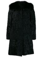 Prada Vintage Jacquard Midi Coat - Black