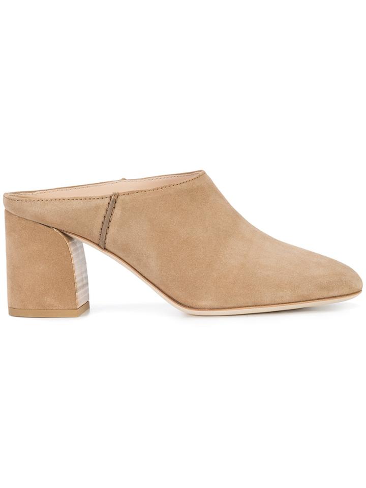 Tod's Block Heel Mules - Nude & Neutrals