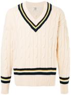 Kent & Curwen Chunky Knit V-neck Jumper - Yellow & Orange