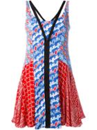 Kenzo Diagonal Stripes Dress, Women's, Size: 40, Red, Polyester/silk