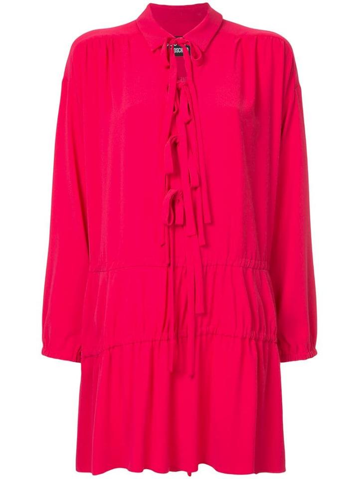 Boutique Moschino Drop Waist Tunic With Tie Detail - Pink