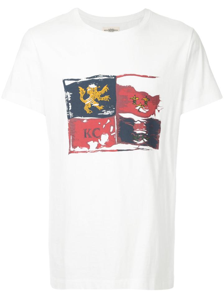 Kent & Curwen Distressed Flag Print T-shirt - White