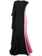 Christian Siriano Ruffled Capelet Gown - Black