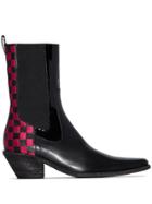 Haider Ackermann Checkered Panel Mid-calf Chelsea Boots - Black