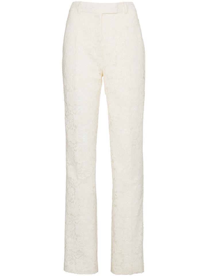 Calvin Klein 205w39nyc Lace Straight Leg Trousers - White