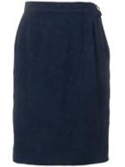 Yves Saint Laurent Vintage 1980's Straight Fit Skirt - Blue