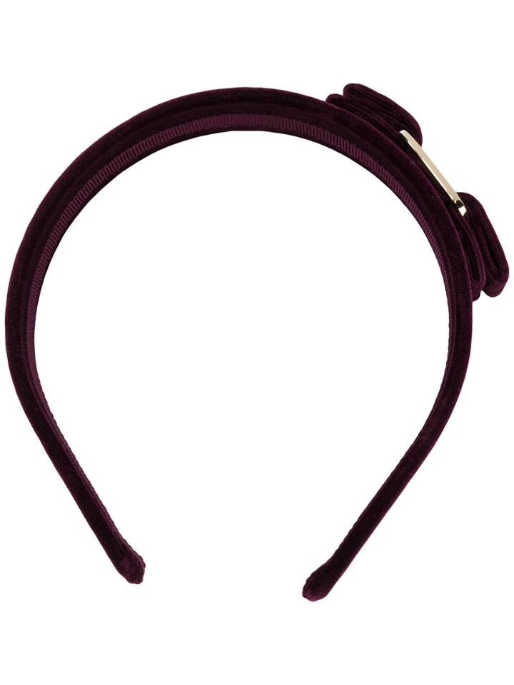 Salvatore Ferragamo Vara Bow Velvet Headband - Pink & Purple