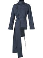 Craig Green Asymmetric Belted Coat, Men's, Size: Large, Blue, Nylon