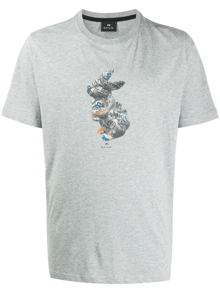 Ps Paul Smith Graffiti Rabbit T-shirt - Grey