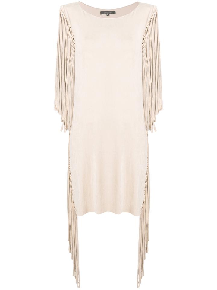 Fisico Fringed Beach Dress - Nude & Neutrals