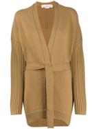 Golden Goose Textured-knit Belted Cardigan - Neutrals