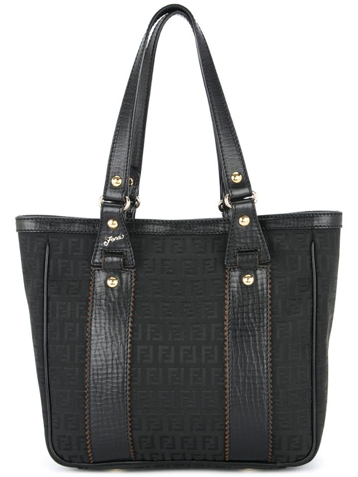 Fendi Vintage Zucca Pattern Tote - Black