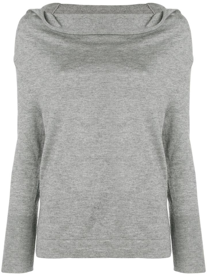 Snobby Sheep Long-sleeve Fitted Sweater - Grey