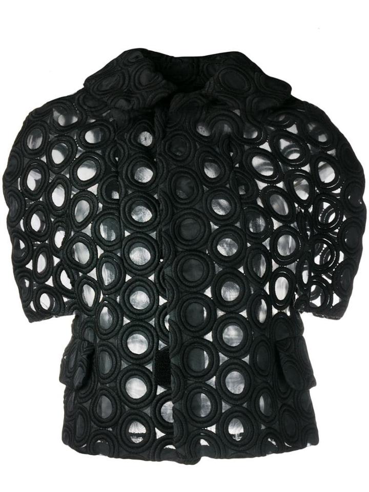 Comme Des Garçons Pre-owned Embroidered Sheer Jacket - Black