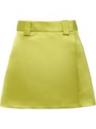 Prada Double Satin Skirt - Green