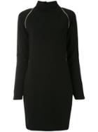 Armani Exchange Vestido Mini Com Zíper Nas Cavas - Black
