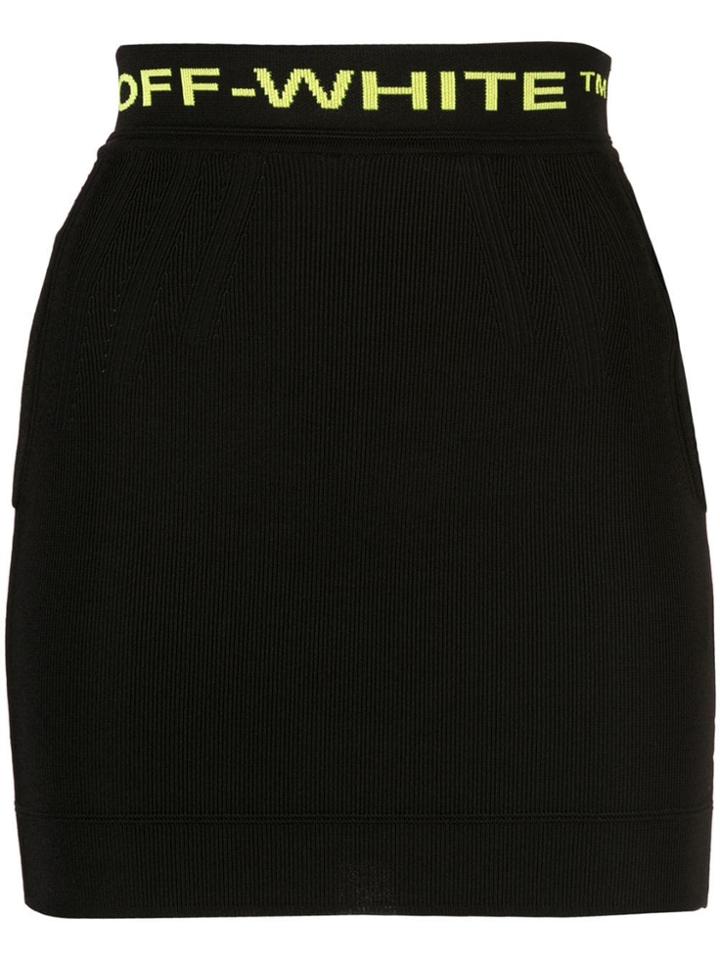 Off-white Jacquard Logo Mini Skirt - Black