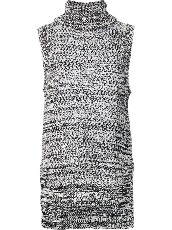 Derek Lam 10 Crosby Turtleneck Sleeveless Blouse, Women's, Size: Small, Black, Cotton