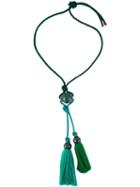Lanvin Tasseled Rope Necklace, Women's, Green, Cotton/polyester/brass/acetate